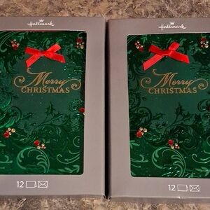 Hallmark Festive Green and Red Christmas Card Set